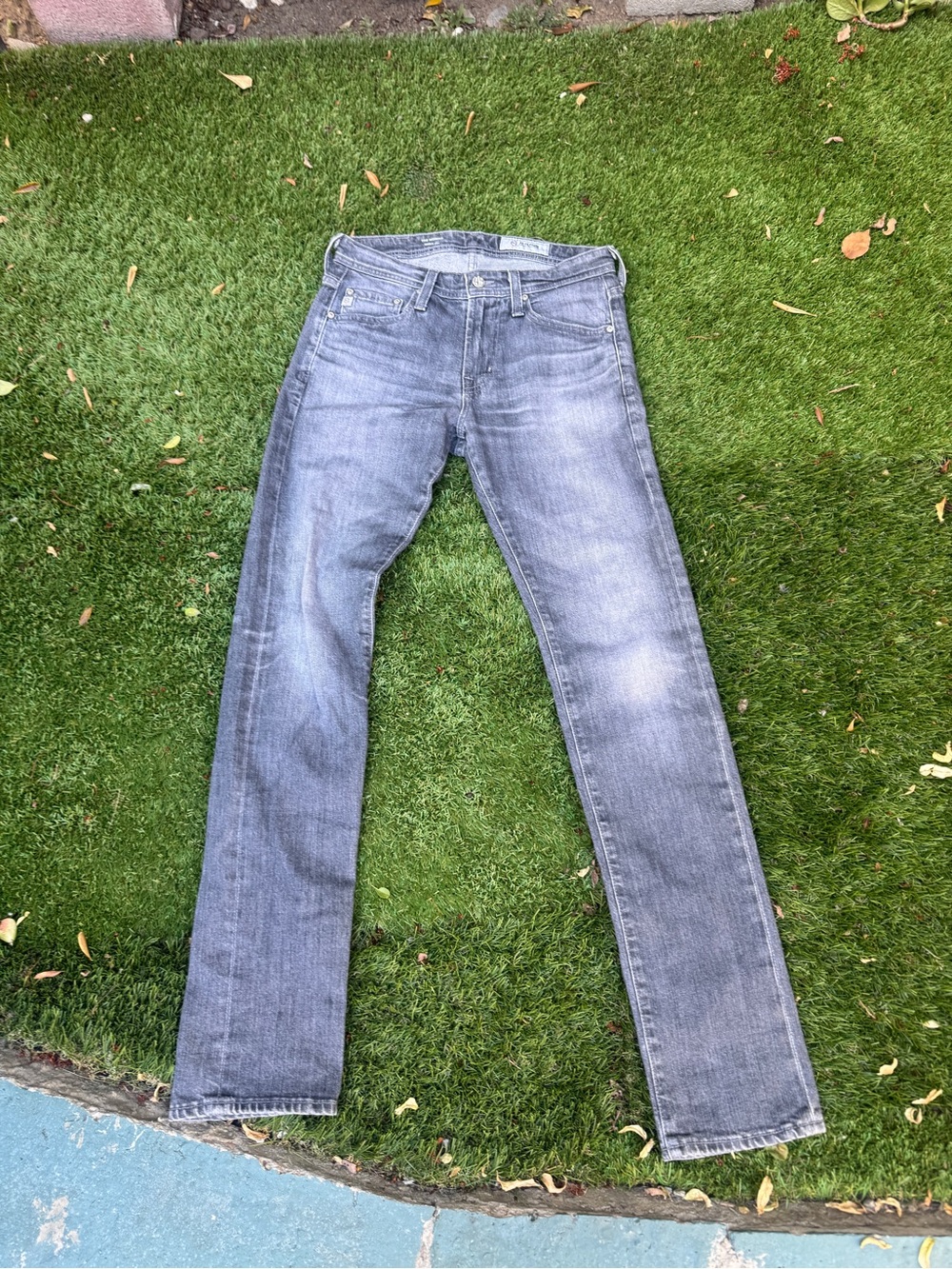Ag Adriano Goldschmied Men's Washed Gray Straight Jeans